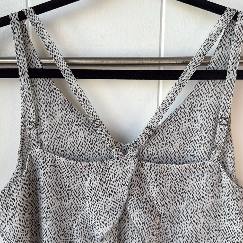 Cabi Flutter Strappy V Neck Top 5359 Black Grey Dot Cami S - Picture 10 of 10